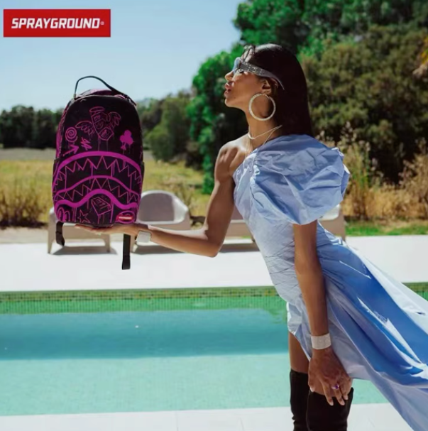 Sprayground Mini Backpack MARKER DRIP Bag Books Back To School Bag Black Pink