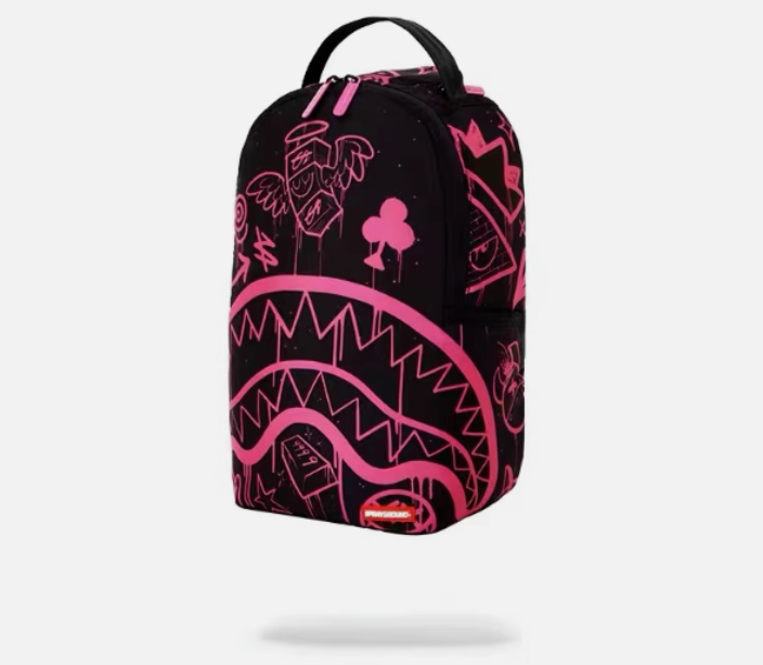 Sprayground Mini Backpack MARKER DRIP Bag Books Back To School Bag Black Pink