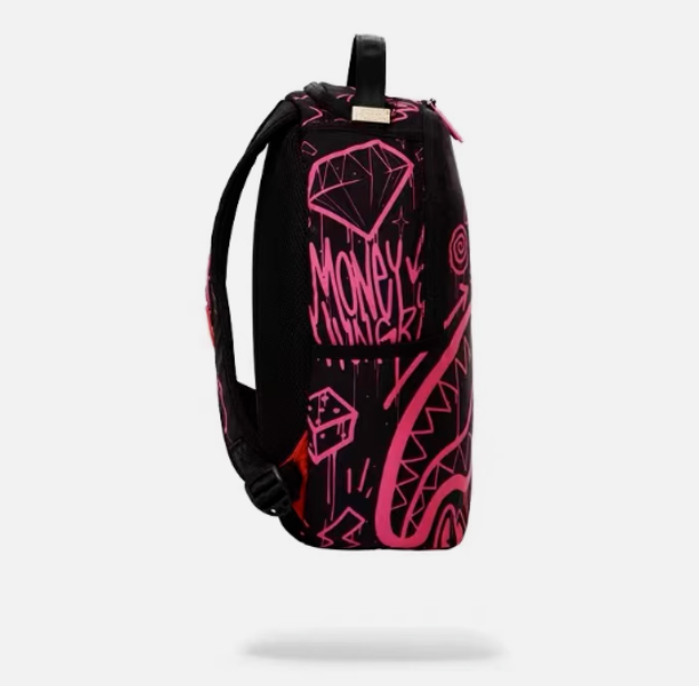 Sprayground Mini Backpack MARKER DRIP Bag Books Back To School Bag Black Pink