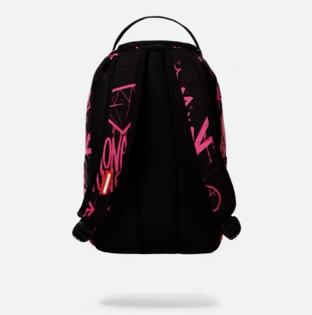 Sprayground Mini Backpack MARKER DRIP Bag Books Back To School Bag Black Pink
