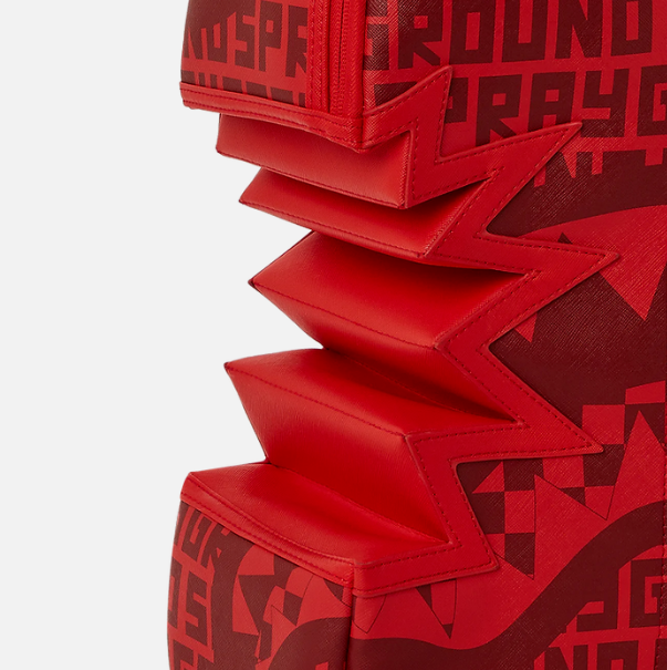 SPRAYGROUND Infinity Red Split DLX Shark Bite Backpack Sharks In Wonderland Red