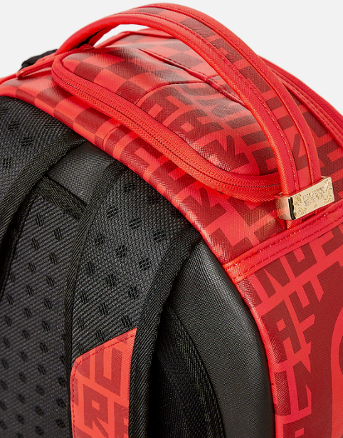 SPRAYGROUND Infinity Red Split DLX Shark Bite Backpack Sharks In Wonderland Red