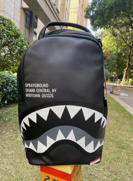 Sprayground Backpack Shark Central Black Laptotp Books School Bag (DLXV)