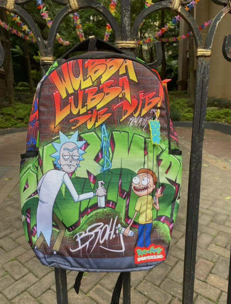 Sprayground Rick And Morty Backpack DLXSR Books School Laptop Graffiti Bag