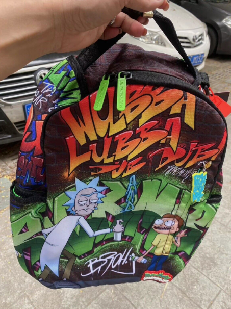 Sprayground Rick And Morty Backpack DLXSR Books School Laptop Graffiti Bag