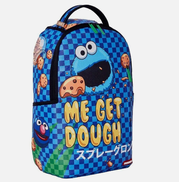 Sprayground Cookie Monster Backpack Sesame Street Blue Laptop Books School Bag