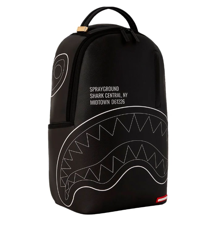 Sprayground Backpack Shark Central Black Solid Laptotp Books School Bag (DLXV)