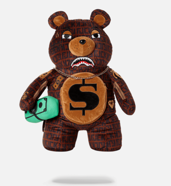 Sprayground Backpack Offended Money Bear Teddy Bear Moneybear Brown Bag