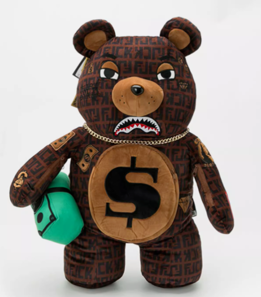 Sprayground Backpack Offended Money Bear Teddy Bear Moneybear Brown Bag