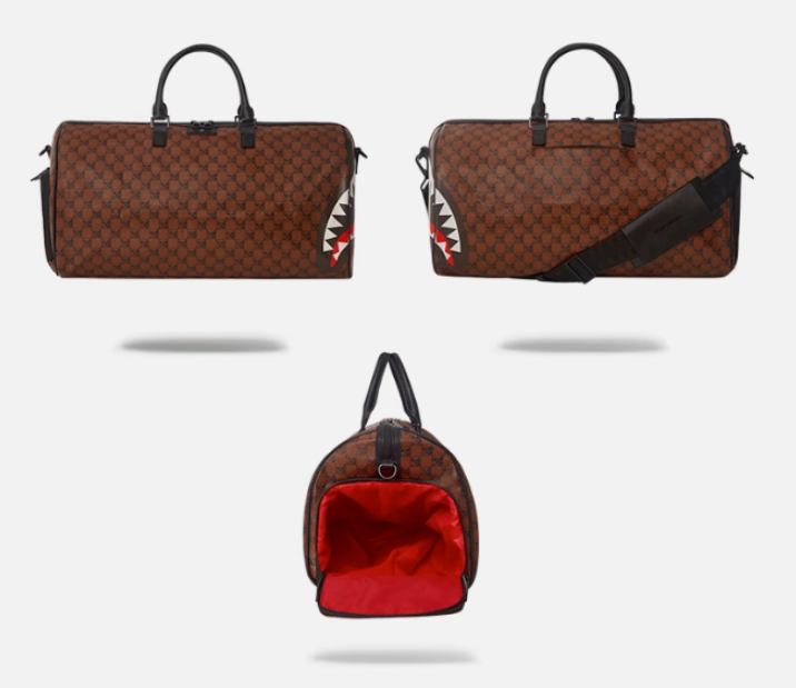 Sprayground Shark And Skulls Duffle Bag Brown Travel Bag Limited Edition NEW !!!