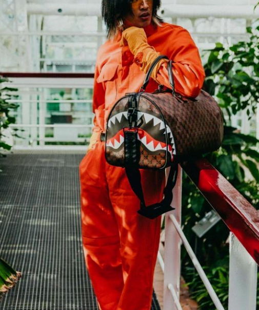 Sprayground Shark And Skulls Duffle Bag Brown Travel Bag Limited Edition NEW !!!