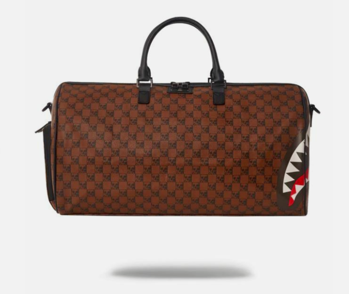 Sprayground Shark And Skulls Duffle Bag Brown Travel Bag Limited Edition NEW !!!
