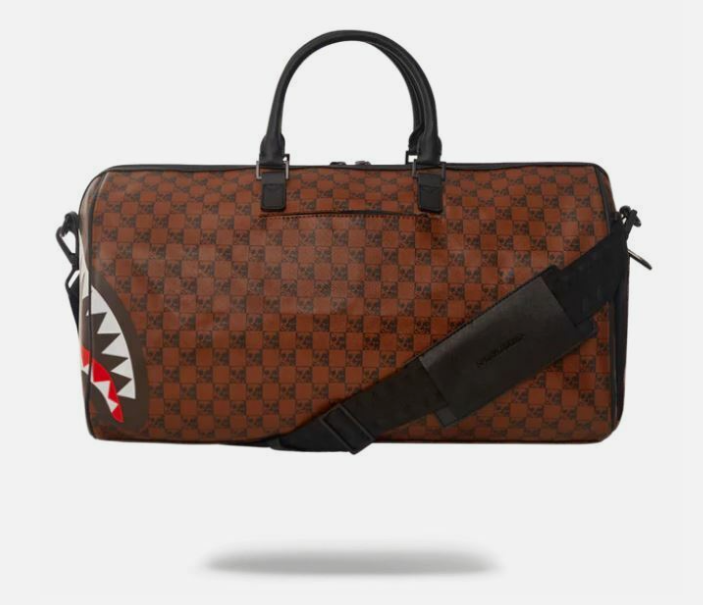Sprayground Shark And Skulls Duffle Bag Brown Travel Bag Limited Edition NEW !!!