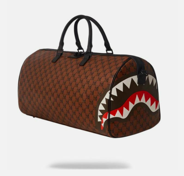 Sprayground Shark And Skulls Duffle Bag Brown Travel Bag Limited Edition NEW !!!