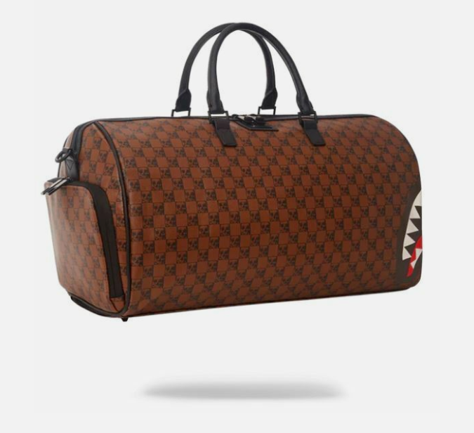 Sprayground Shark And Skulls Duffle Bag Brown Travel Bag Limited Edition NEW !!!