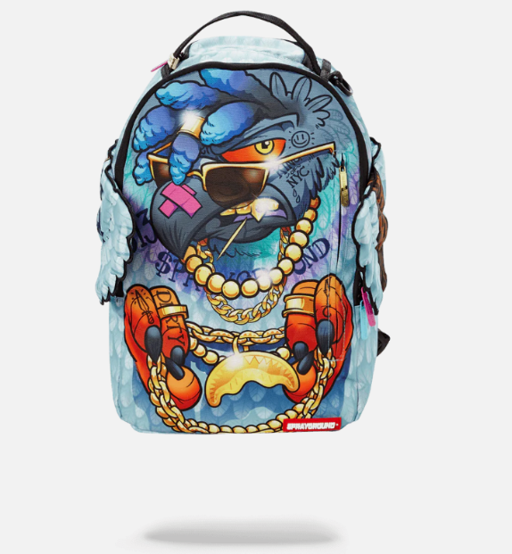 Sprayground Backpack PIGEONS IN THE HOOD Laptop Books School Bag With Wings