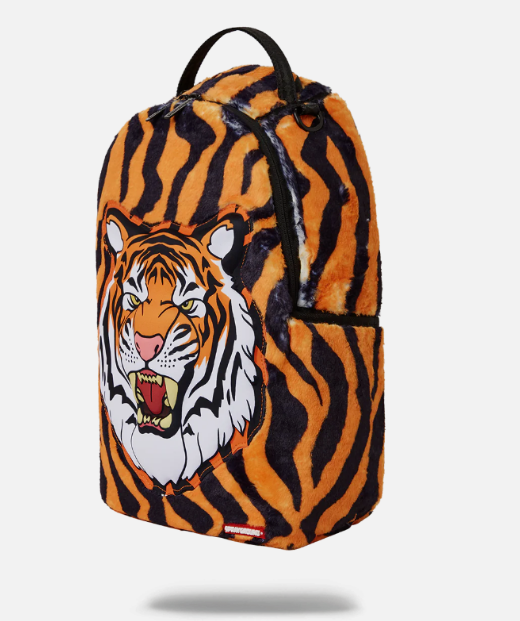 Sprayground Backpack Tiger Cozy Velour Fur Laptop Books School Bag Brand New