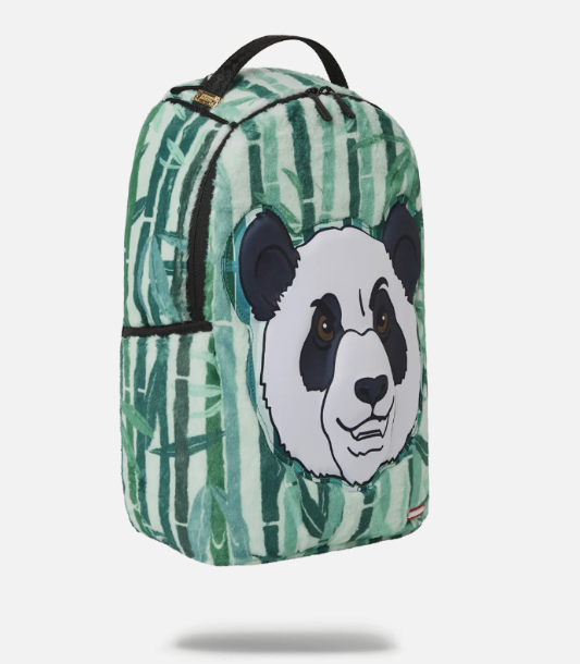 Sprayground Backpack Panda Cozy Velour Fur Laptop Books School Bag Bear Green
