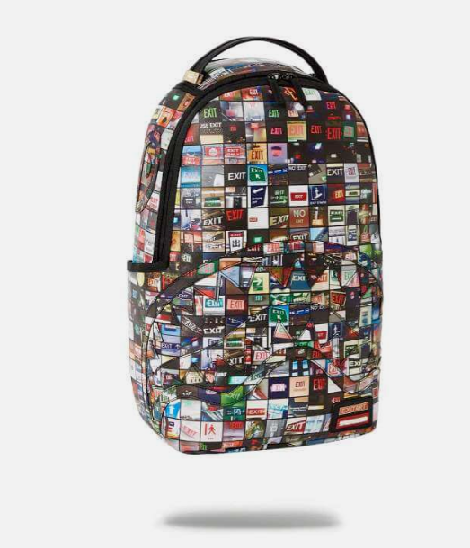 Sprayground Backpack Exit Sign Laptop Books School Bag Colorful Street Fashion