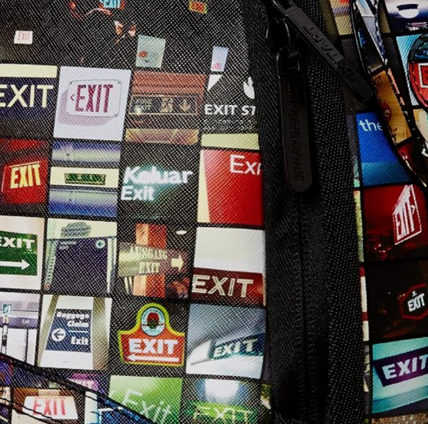 Sprayground Backpack Exit Sign Laptop Books School Bag Colorful Street Fashion