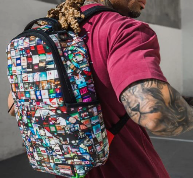 Sprayground Backpack Exit Sign Laptop Books School Bag Colorful Street Fashion