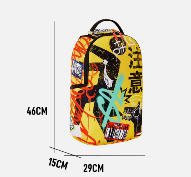 Sprayground Backpack Trash Dog Bite Colorful Laptotp Books School Graffiti Bag