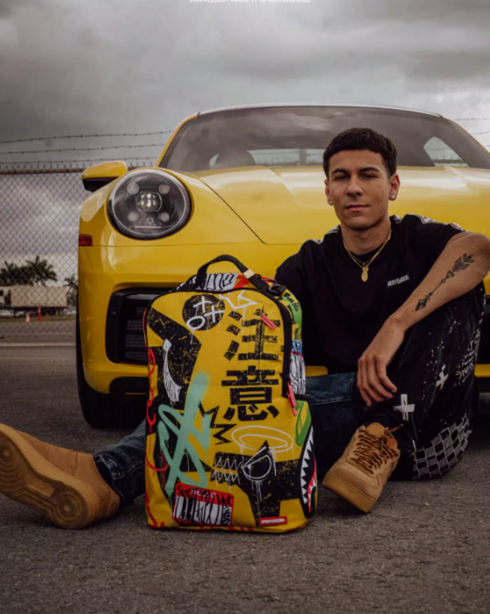 Sprayground Backpack Trash Dog Bite Colorful Laptotp Books School Graffiti Bag