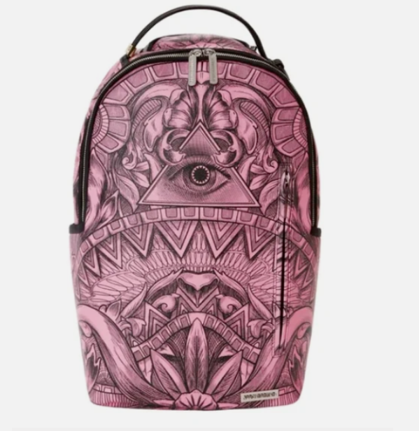 Sprayground Backpack Society Of Sharks Money Technique Pink Laptop School Bag
