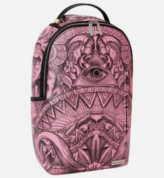 Sprayground Backpack Society Of Sharks Money Technique Pink Laptop School Bag