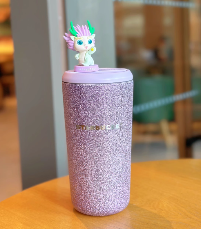 Starbucks Year Of The Dragon Stainless Steel Cup With Magnetic Lid Purple Glitter 16oz Cup