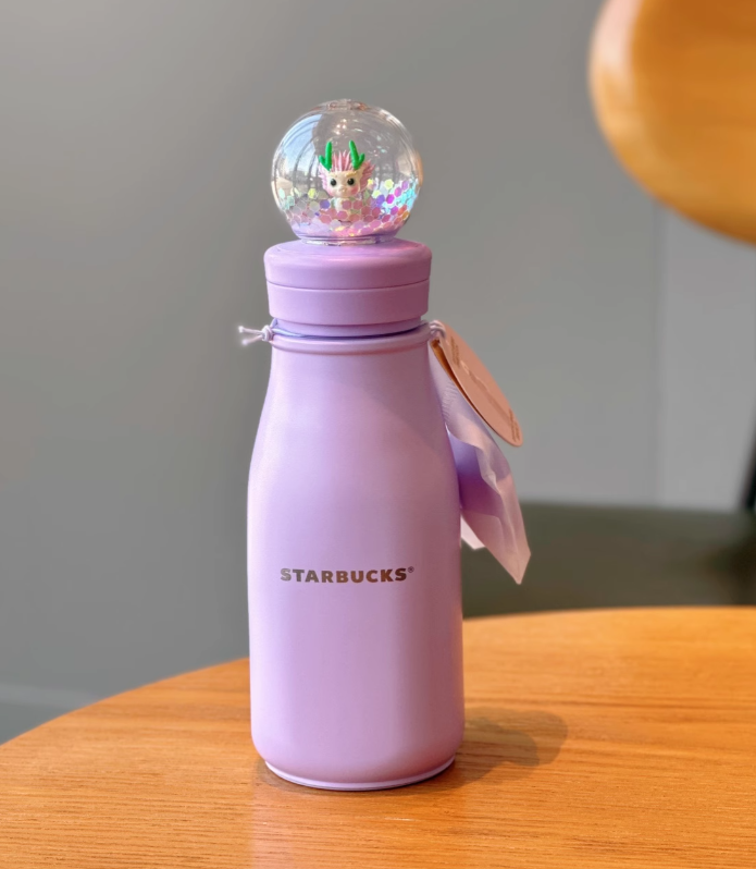 Starbucks Year Of The Dragon Purple Stainless Steel Crystal Ball Lid 8oz Cup Bottle