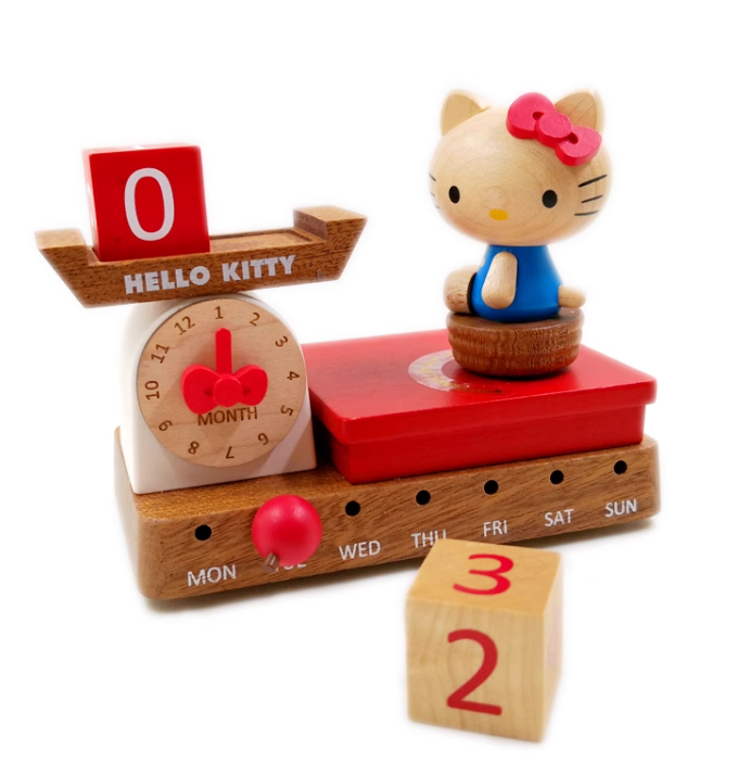 Hello Kitty Mini Wooden Desktop Calendar Decoration