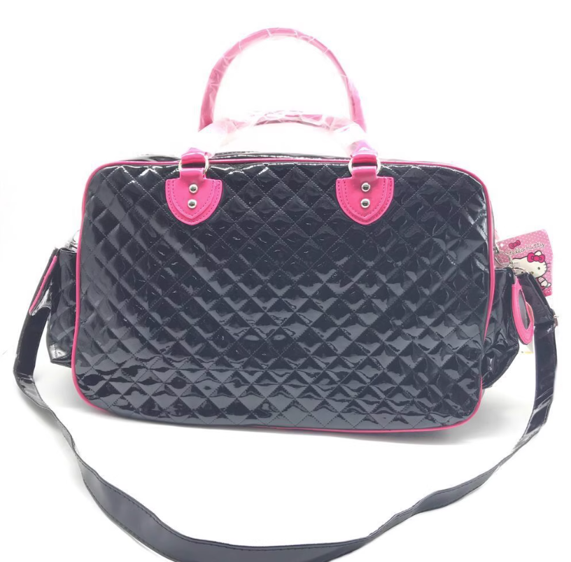 Hello Kitty PU Pink Black Messenger Traval Bag Fashion Style