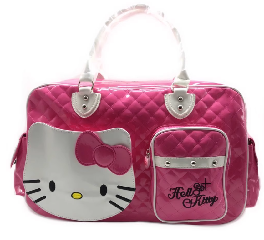 Hello Kitty PU Pink Black Messenger Traval Bag Fashion Style