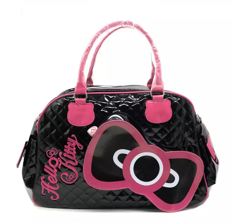 Hello Kitty PU Pink Black Messenger Traval Bag Fashion Style