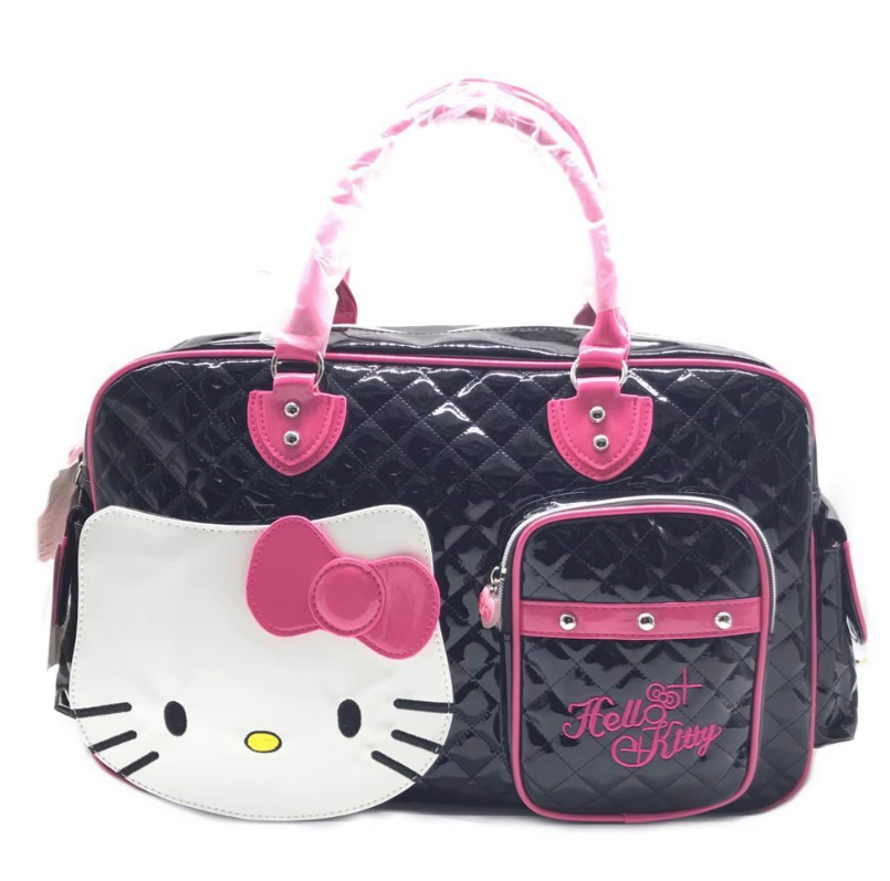 Hello Kitty PU Pink Black Messenger Traval Bag Fashion Style