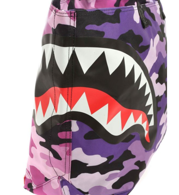 Sprayground Tote Bag Split Camo Beach Tote Bag Handbag Pink Purple Shoulder Bag