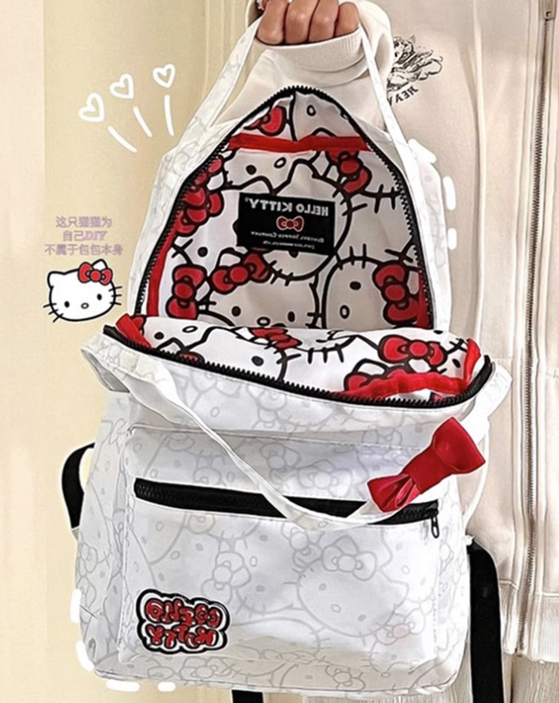 Cute Hello Kitty Backpack Laptop Books School Bag