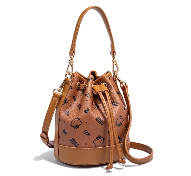 Hello Kitty PU Hand Bag Shoulder Bag Browm / Cream / Pink