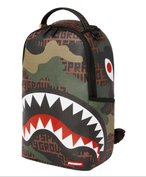 Sprayground Camo Backpack Infiniti Shark Laptop Bag Back To School Bag Schoolbag