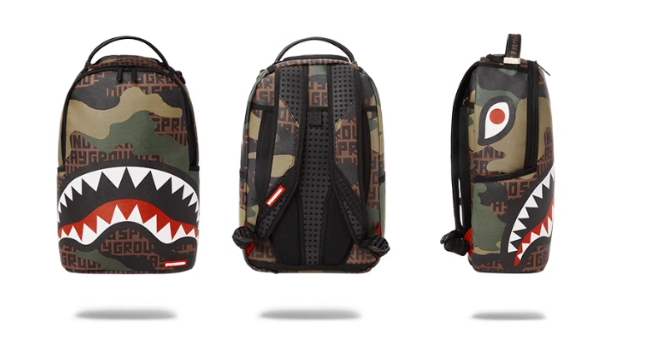 Sprayground Camo Backpack Infiniti Shark Laptop Bag Back To School Bag Schoolbag