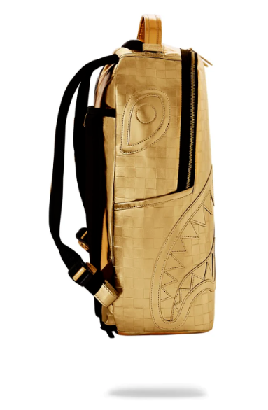 Sprayground Gold Sharks In Paris Backpack Gold Shark Laptop Books Bag