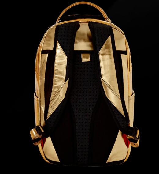 Sprayground Gold Sharks In Paris Backpack Gold Shark Laptop Books Bag