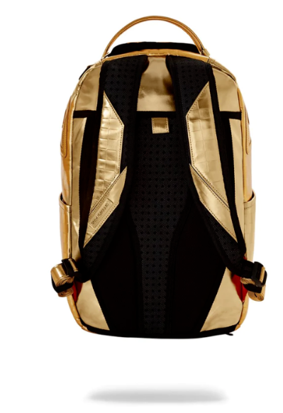 Sprayground Gold Sharks In Paris Backpack Gold Shark Laptop Books Bag