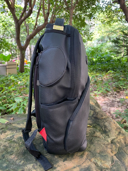Sprayground Core Shark Mouth Black Shark Pocket Backpack Laptop Books Bag NEW !