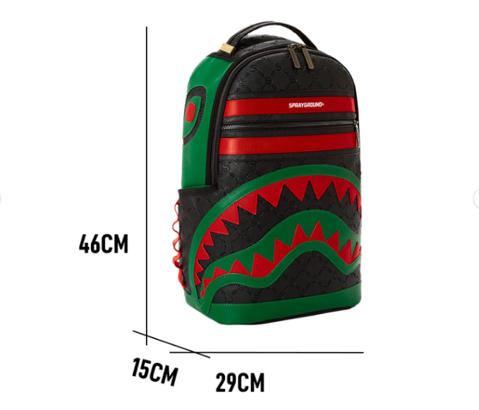 Sprayground Backpack Black Shark In Paris Deniro DLXVF Monogram Laptop Book Bag
