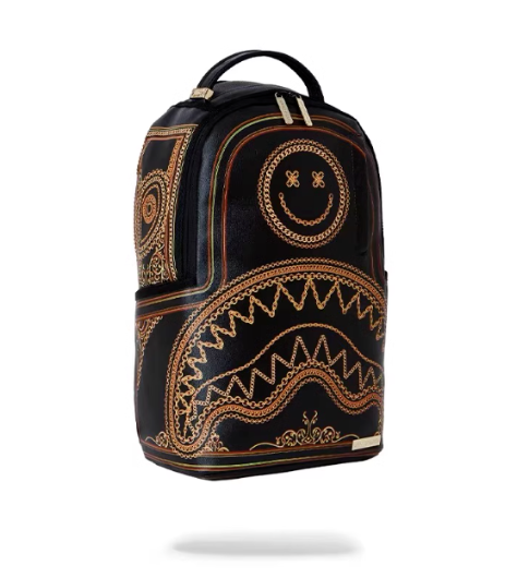 Sprayground Backpack Luck You (DLXV) Smiley Face Shark Mouth Books Laptop Bag