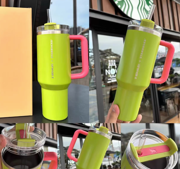 PRE ORDER 2023 China Stanley Starbucks Music Carnaval Green-Pink 40oz Stianless Steel Cup Tumbler