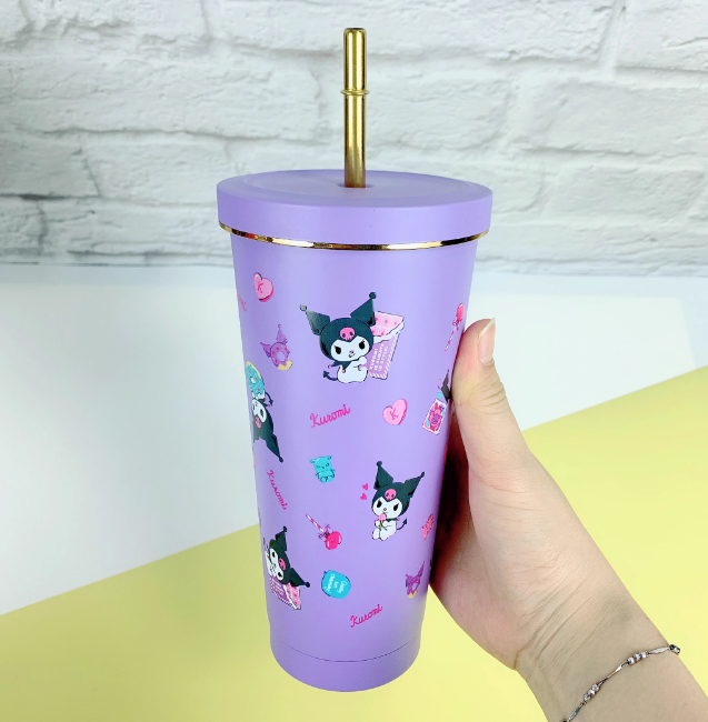 Sanrio Characters Straw Cup 25oz Cartoon Hello Kitty Kuromi Melodi Tumbler Straw Cup