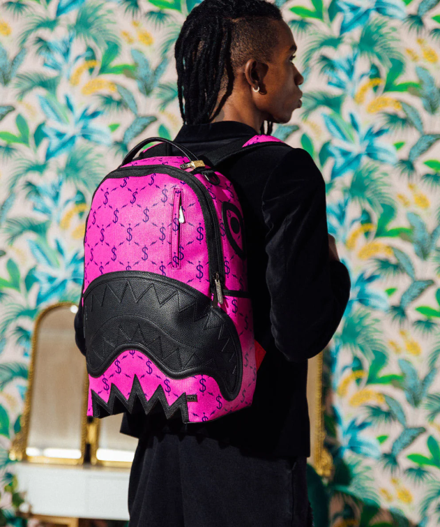 Sprayground Backpack $NAPDRAGON Dollar Money Shark Laptop Purple School Bag NEW